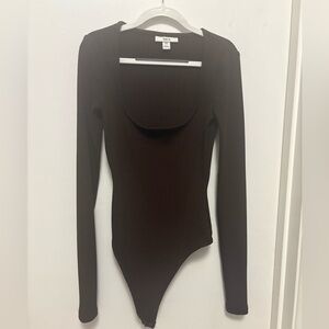 Bar III Chocolate Long Sleeve Bodysuit
